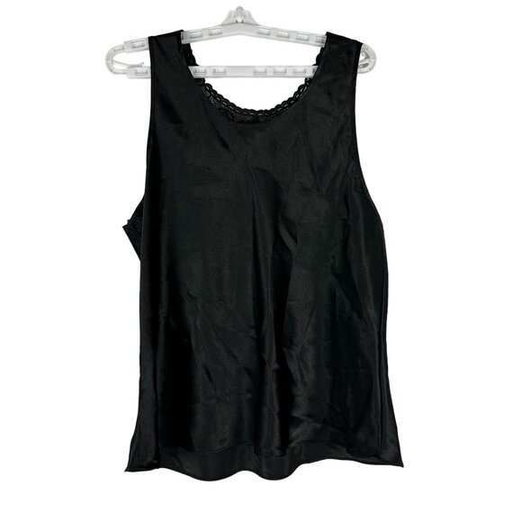 Cinema Etoile Vintage Womens Black Sleeveless Lace-Trimmed Top Size XL - Picture 3 of 5